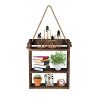 ANTJUMPER Hanging Ladder Shelf, Rustic Wood Wall Hanging Floating Shelves