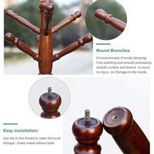 Vlush Free Standing Coat Rack - Elegant Wooden Coat Tree with 10 Hooks for Home, Office, and Entryway
