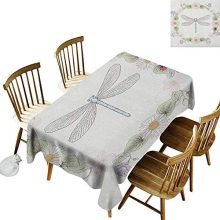 Dragonfly 3D Printed Long Tablecloth Vintage Retro Farm Life Inspired Moth