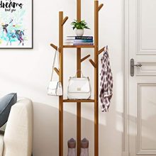 2 in 1 Coat Stand Hat Rack with Stylish Looking 9 Hooks 3 Shelves Tree Rack