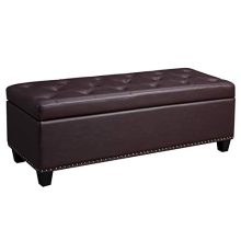 SONGMICS Storage Ottoman, Upholstered Storage Bench, Synthetic Leather