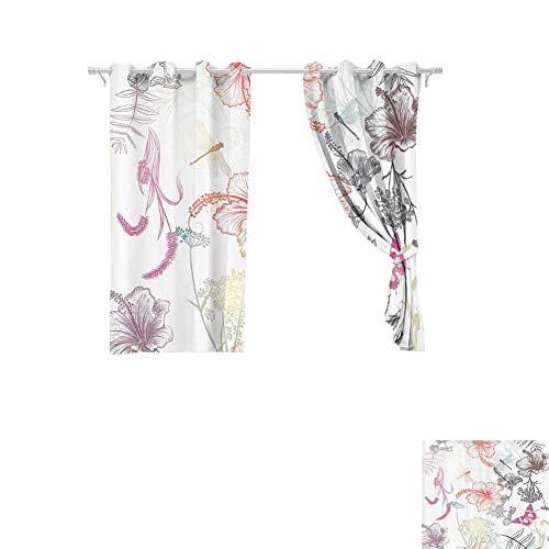 DONEECKL Insulated Sunshade Curtain Country Decor Floral Design