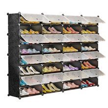 MAGINELS Shoe Rack,Plastic Cube Storage Organizer Units