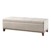 Christopher Knight Home Living Gisele Tufted Cover Beige Fabric Storage Ottoman