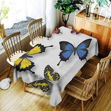 GUUVOR Butterfly 3D Printed Long Tablecloth Various Colorful Butterflies