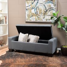 Christopher Knight Home Living Rothwell Charcoal Fabric Storage Ottoman