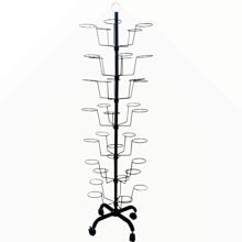 FixtureDisplays 7-Tier Rotating Hat Display Rack Free Standing