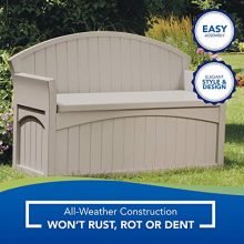 Suncast 50 Gallon Patio Bench with Storage - Decorative Resin Outdoor Patio Bench