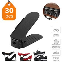 RSV Adjustable Shoe Organizer, 3-Level Height Durable Shoe Slots Organizer