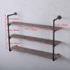 GWH Industrial Pipe Shelving Wall Mounted,48in Rustic Metal Floating Shelves