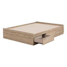 South Shore Fakto Mates Bed with Storage Drawers Full Rustic Oak