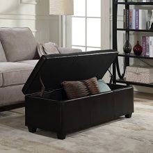 BELLEZE 48" inch Long Rectangular Upholstered Storage Elegant Ottoman Bench