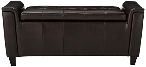 Christopher Knight Home Living James Brown Tufted Leather Armed Storage
