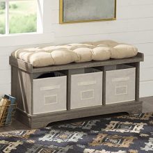 Walker Edison Furniture Company Modern Farmhouse Entryway Shoe Storage