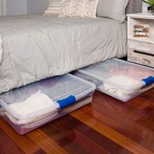 HOMZ Clear underbed Storage Container with lid, 60 Quart