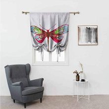 HCCJLCKS Printed Curtain Dragonfly Vivid Spring Time Inspired Moth