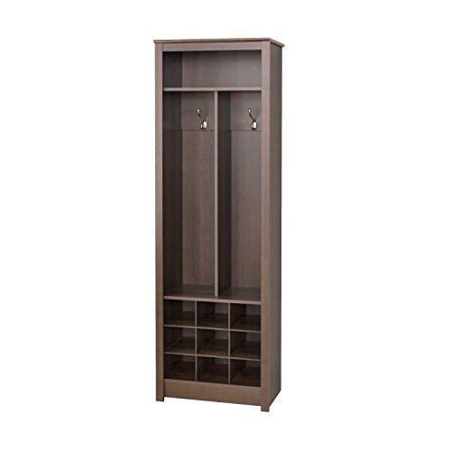 Prepac Space Saving Entryway Organizer With Shoe Storage, Espresso