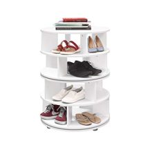 Kings Brand Furniture - 4-Tier Revolving Lazy Susan Shoe Rack Storage Organizer