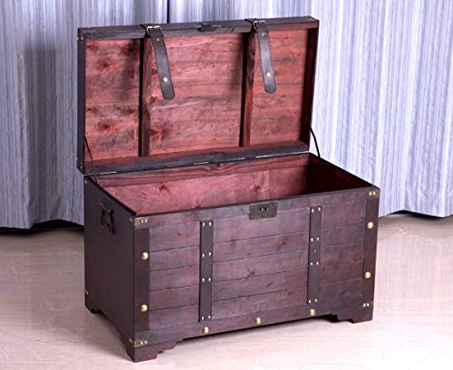 Vintiquewise Vintage Large Wooden Storage Trunk