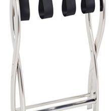 AMENITIES DEPOT Folding Chrome Stainless Steel Luggage Rack