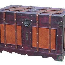 Vintiquewise(TM) Antique Style Steamer Trunk