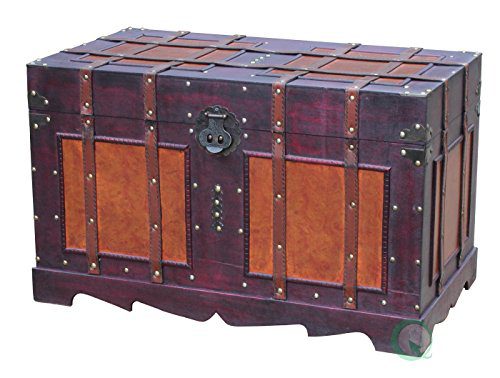 Vintiquewise(TM) Antique Style Steamer Trunk