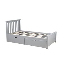 Max & Lily Solid Wood Twin-Size Bed with Under Bed Storage Drawers