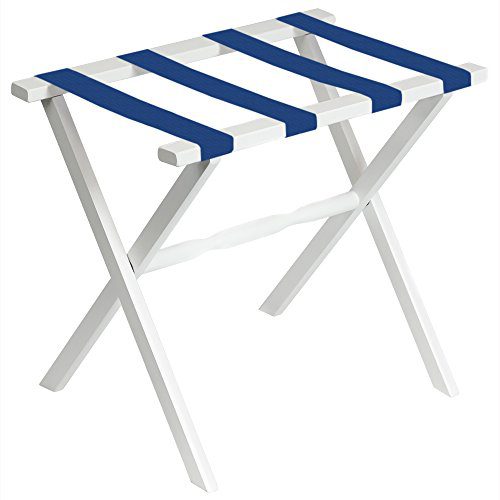 Fine Folding Furniture White Straight Leg Luggage Rack
