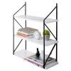 MyGift Modern 3-Tier White Wood Hanging Wall Shelf