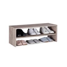 Sunon Shoe Rack 2 Tier Wood Shoe Organizer Free Standing Shoe Storage