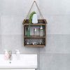 ANTJUMPER Hanging Ladder Shelf, Rustic Wood Wall Hanging Floating Shelves