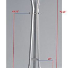 King's Brand Silver/Chrome Finish Metal Coat Rack
