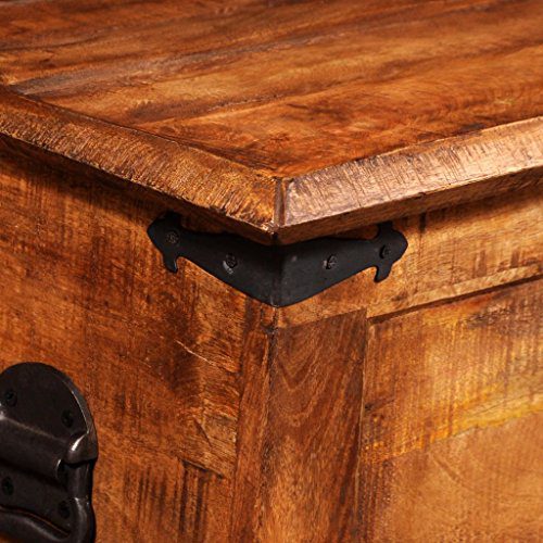 vidaXL Rustic Storage Chest Trunk Handmade Unique Coffee Table Rough Mango