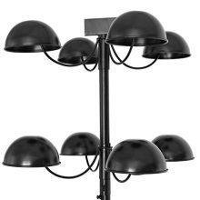 MyGift Commercial Black Metal 4 Tier Rotating 16 Dome-Shaped Hat