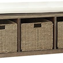 Safavieh American Homes Collection Lonan Grey and White Wicker Storage Bench