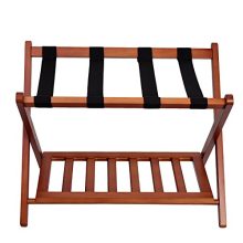 WELLAND Wood Folding Luggage Rack Suitcase Organization