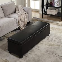 BELLEZE 48" inch Long Rectangular Upholstered Storage Elegant Ottoman Bench