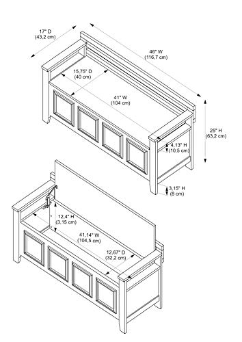 Linon Laredo Storage Bench