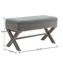Chairus Fabric Upholstered Storage Entryway Bench
