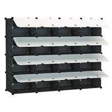 KOUSI 4 x 8-Tier Shoe Rack Shoe Tower Storage Cabinet Shoe
