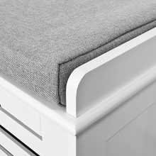 Haotian,White Storage Bench,Shoe Cabinet,Shoe Bench