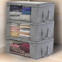 Dethler Home Foldable Zipper Storage Bags Clothes Bedding Pillows