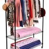 Homdox 3-Tiers Large Size Heavy Duty Wire Shelving Garment Rolling Rack