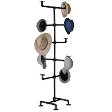 MyGift Industrial 70-Inch Black Metal Pipe Freestanding