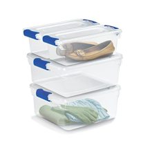 Homz Plastic Storage Underbed Tote Box, Twin/King, with Lid, Latching Handles