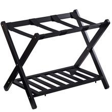 GOFLAME Folding Luggage Rack Wooden Suitcase Luggage Stand