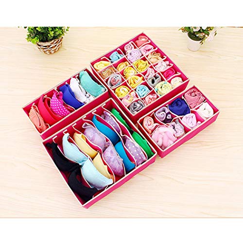 DREZZED 4PCS Underwear Organizer Storage Box Drawer Divider