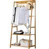 Ufine Bamboo Clothing Garment Rack Heavy Duty Coat Hanging Rack