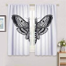 HouseLook Skull UV Protection Blackout Curtain Dead Moth