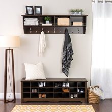 Prepac  24 Pair Shoe Storage Cubby Bench, Espresso